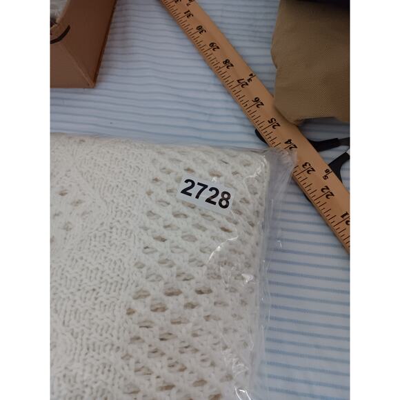 Cato Woman Crochet Woven Top Plus Size 18/20 White Fringe Trim Cover Up - Picture 12 of 12